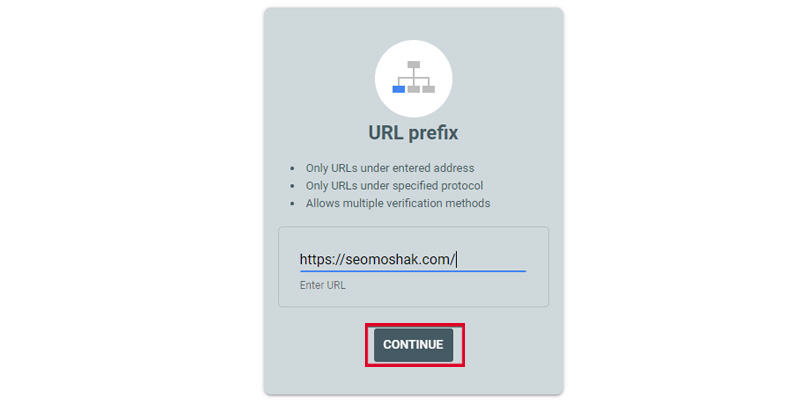 ثبت سایت روش URL prefix